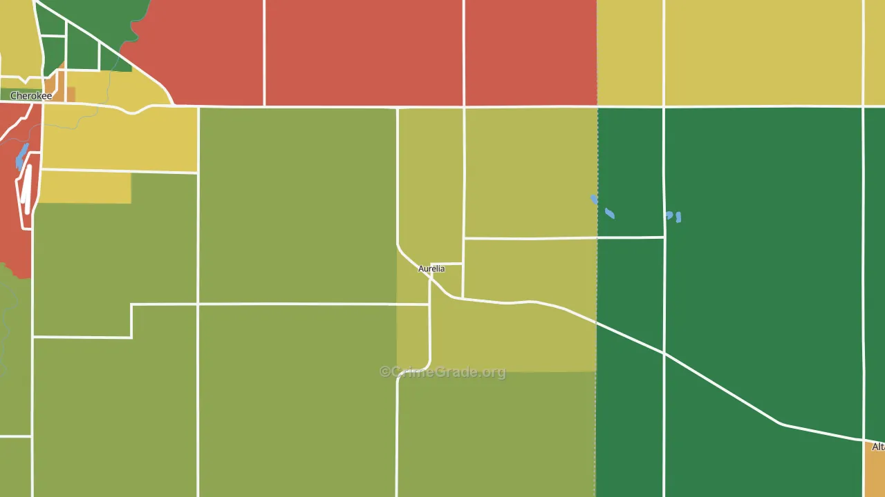 Aurelia, IA Map of Murder Rates