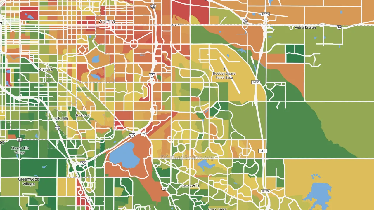 Aurora, CO Map of Murder Rates