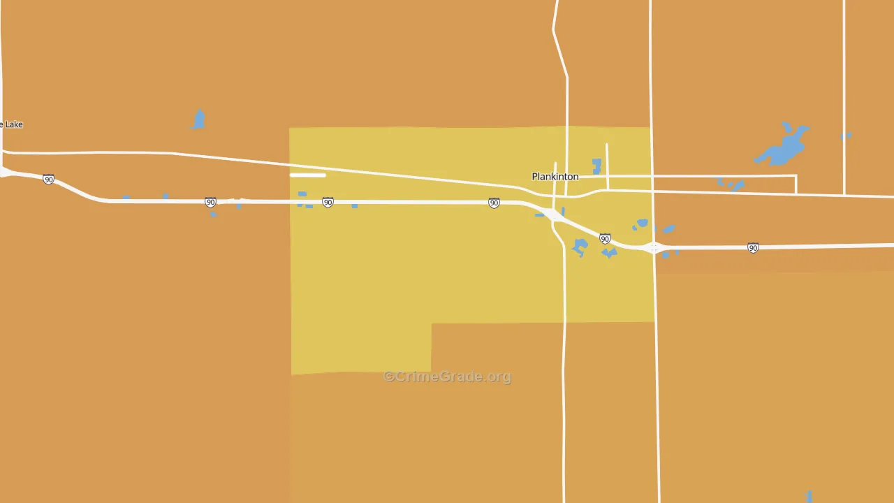 Aurora County, SD Map of Murder Rates