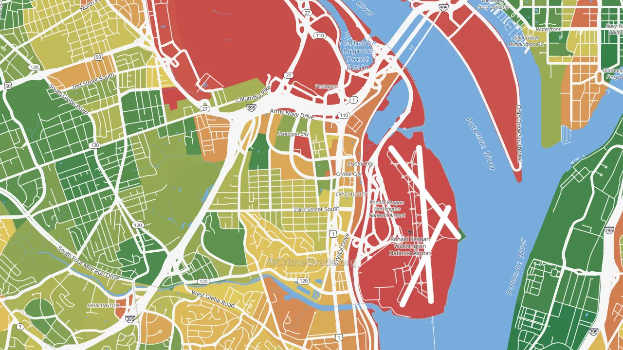 Aurora Highlands, Arlington, VA Map of Murder Rates