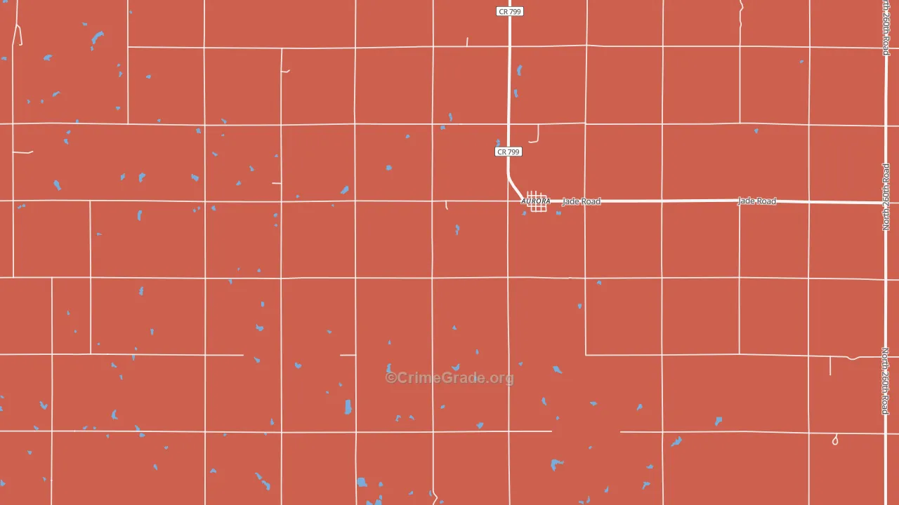 Aurora, KS Map of Murder Rates