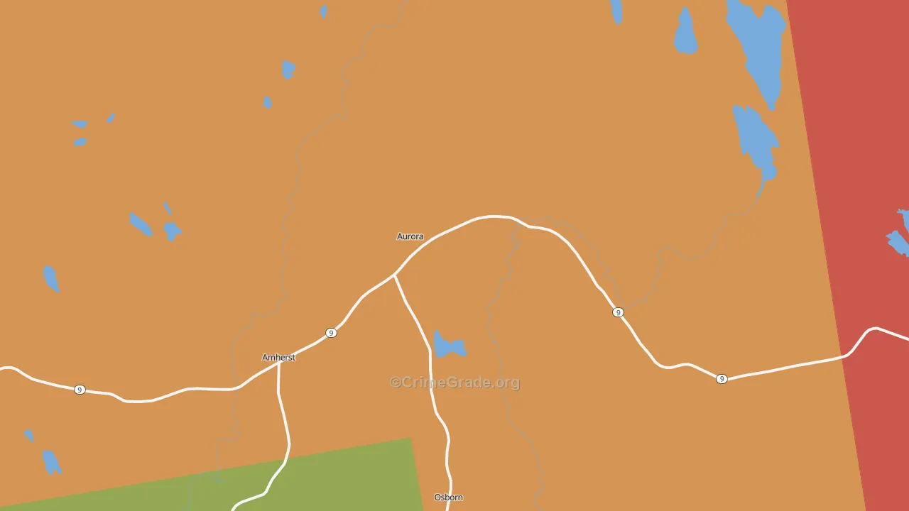 Aurora, ME Map of Murder Rates