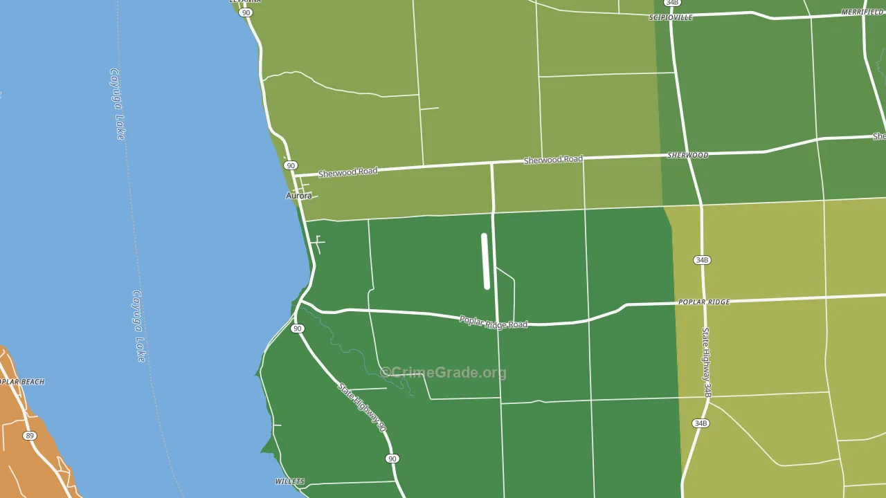 Aurora, NY Map of Murder Rates
