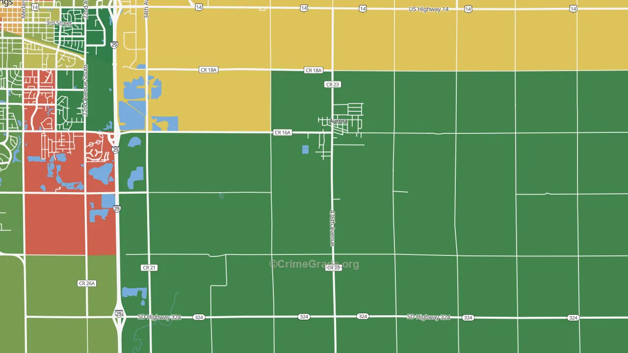 Aurora, SD Map of Murder Rates