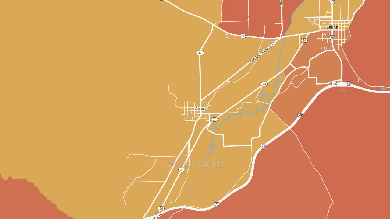 Aurora, UT Map of Murder Rates