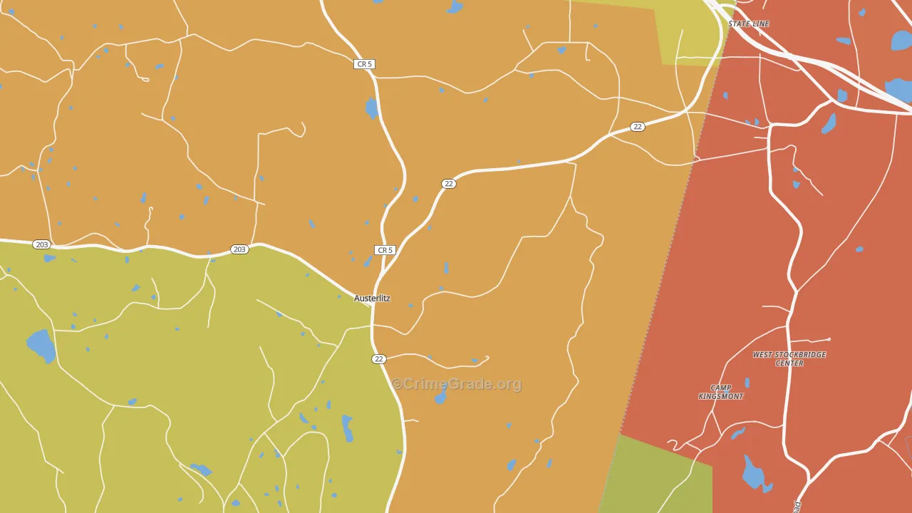 Austerlitz, NY Map of Murder Rates