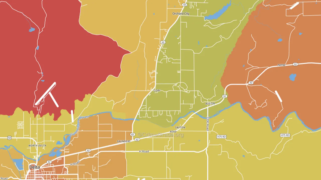 Austin, CO Map of Murder Rates