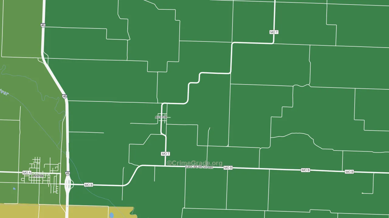 Austin, MO Map of Murder Rates