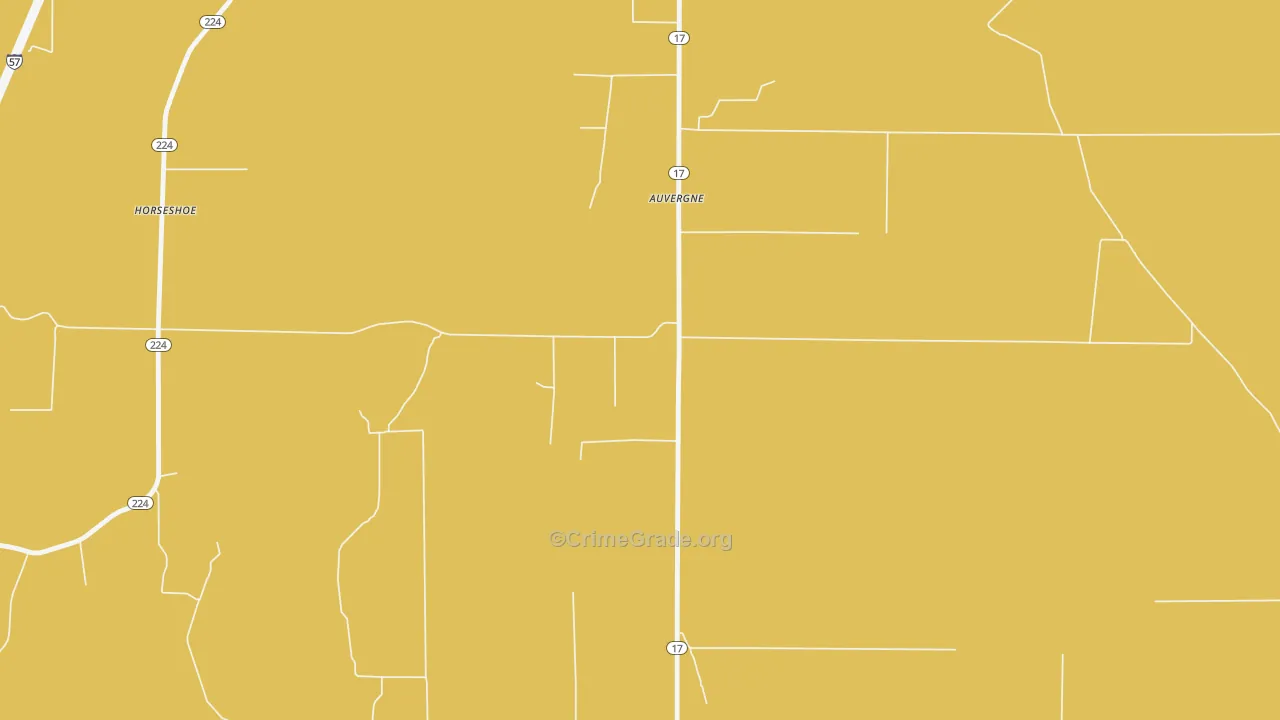 Auvergne, AR Map of Murder Rates