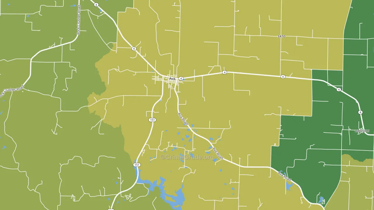Ava, IL Map of Murder Rates