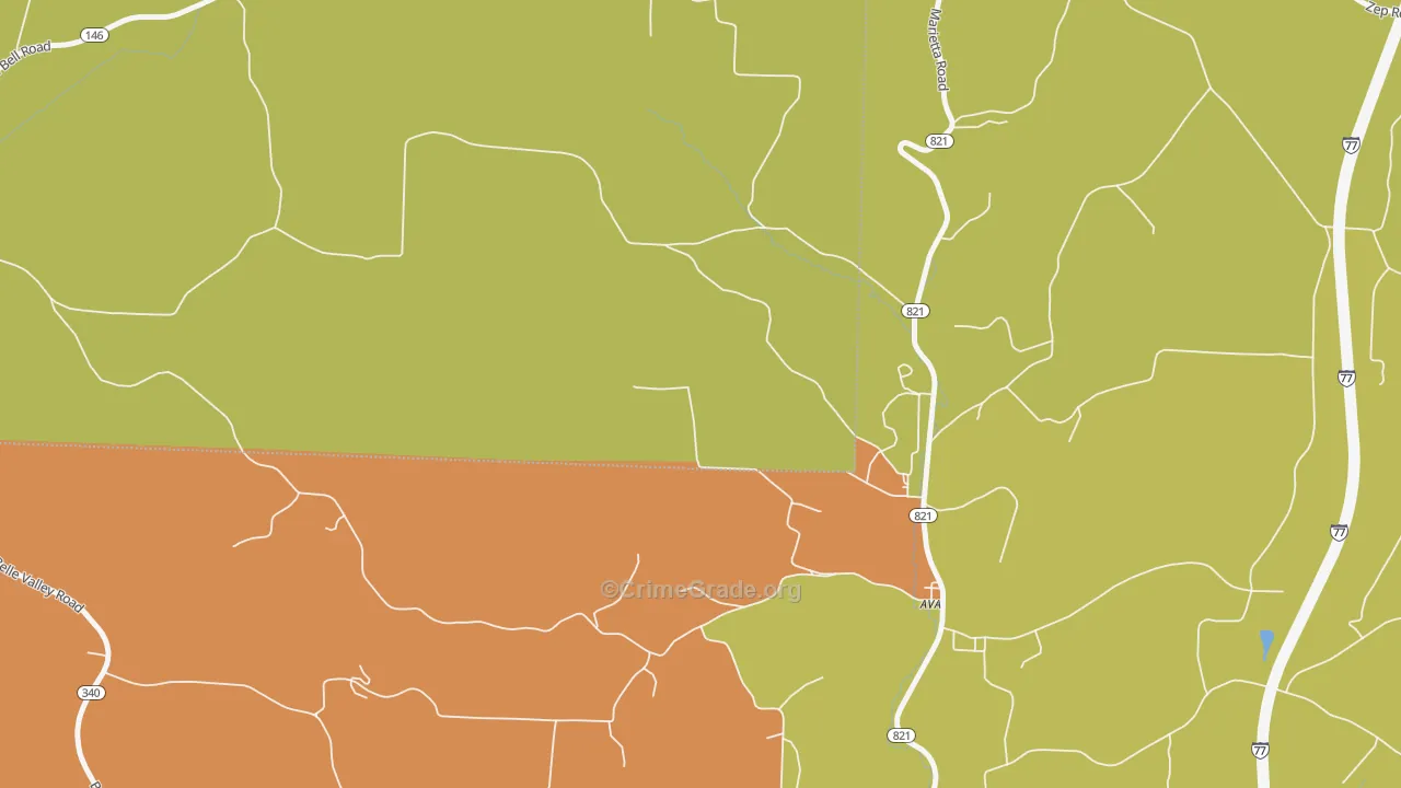 Ava, OH Map of Murder Rates