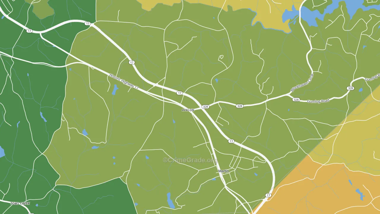 Avalon, GA Map of Murder Rates