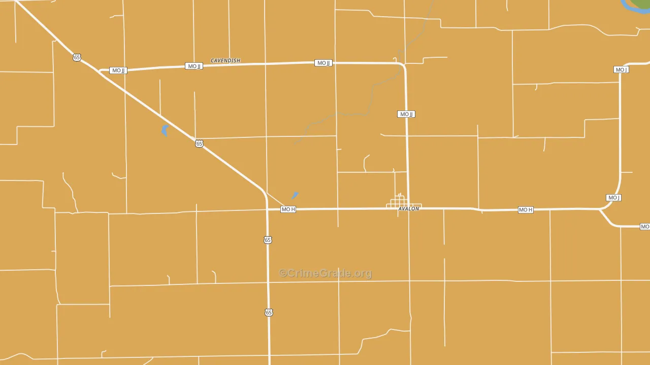 Avalon, MO Map of Murder Rates