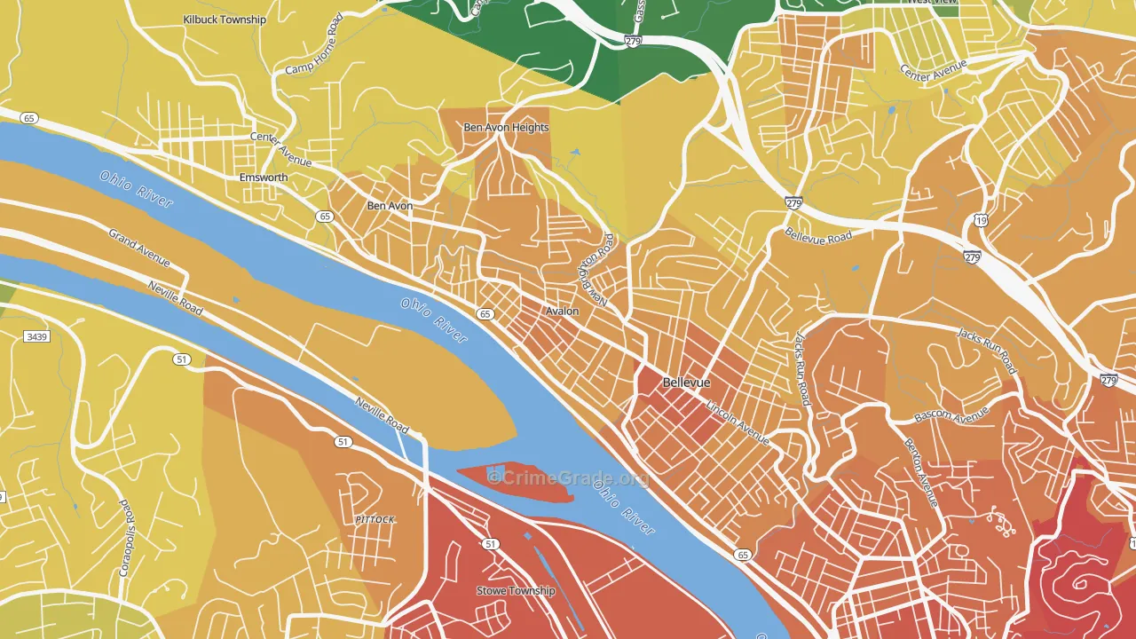 Avalon, PA Map of Murder Rates