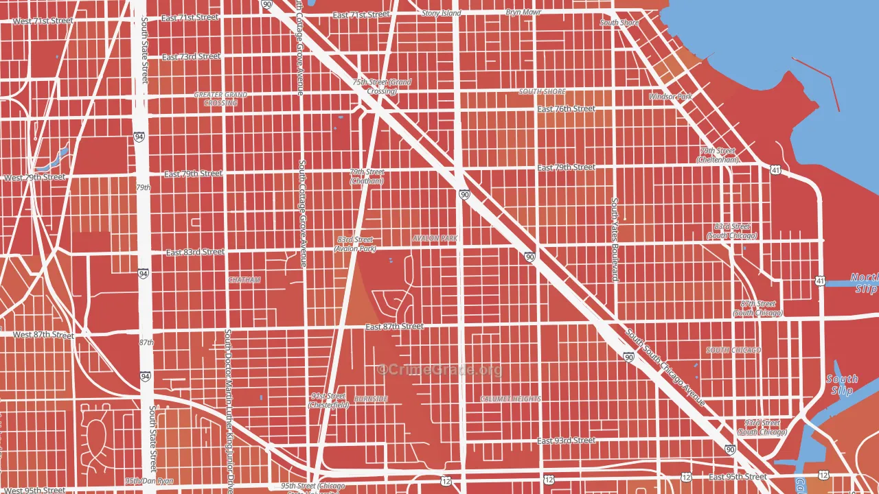 Avalon Park, Chicago, IL Map of Murder Rates