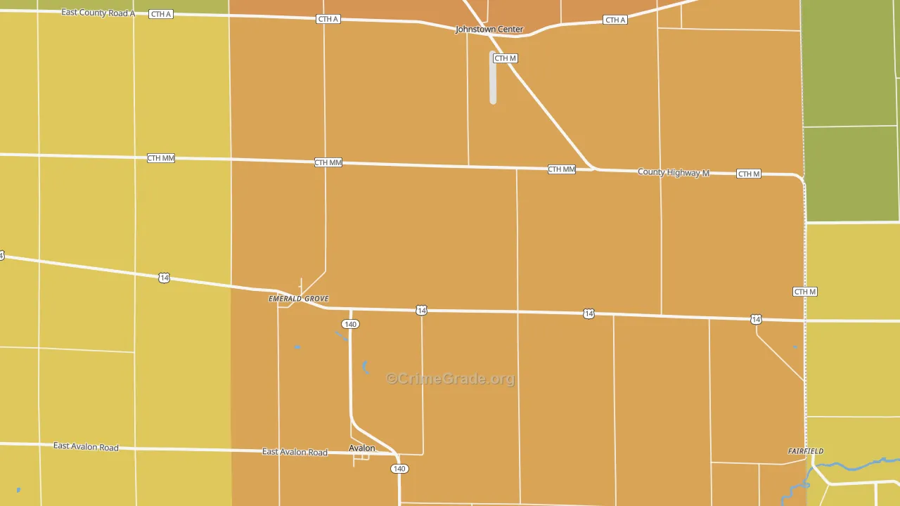 Avalon, WI Map of Murder Rates
