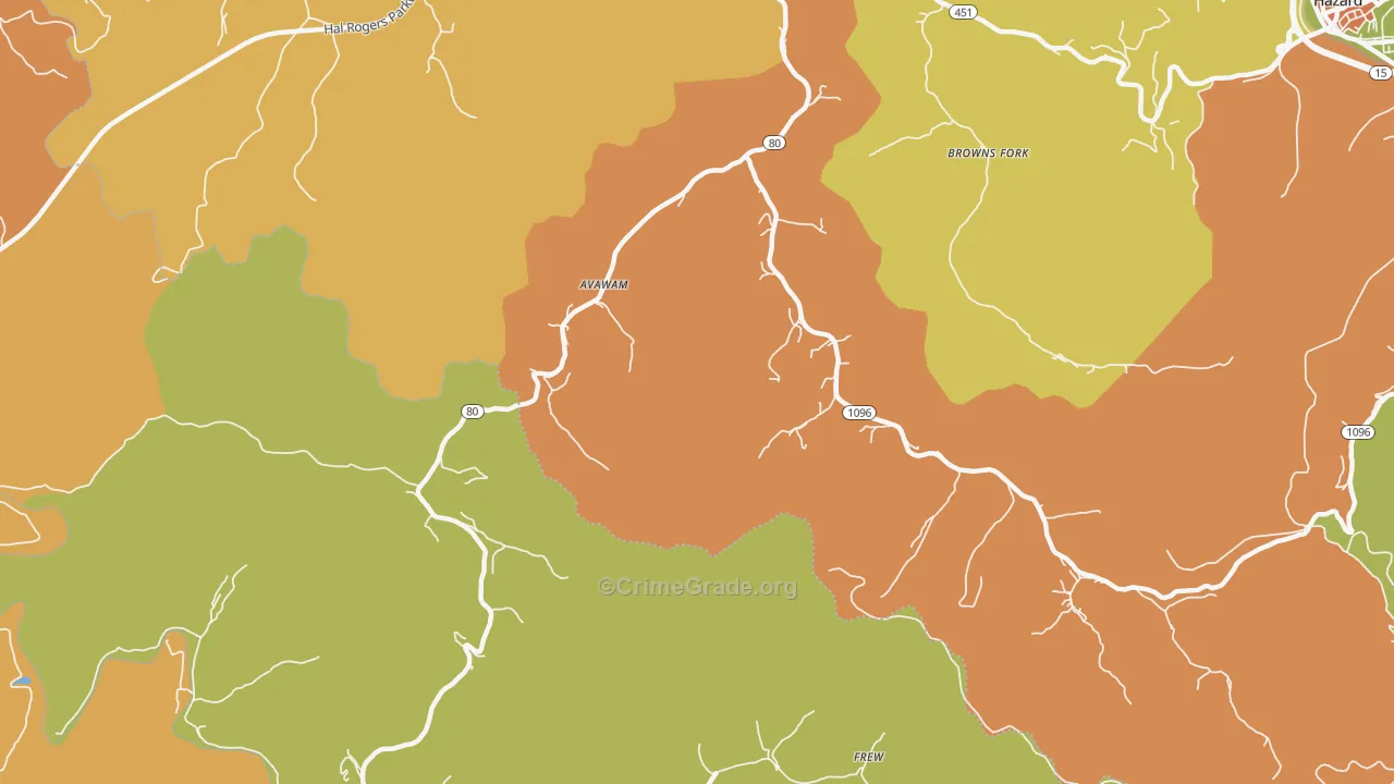 Avawam, KY Map of Murder Rates