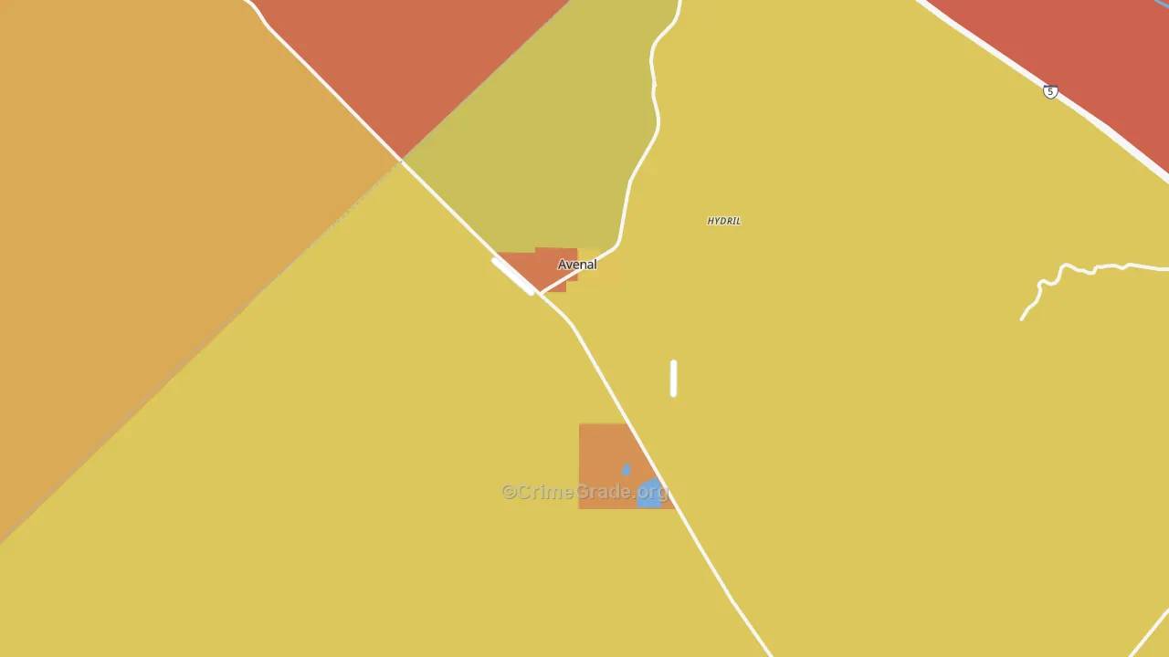 Avenal, CA Map of Murder Rates