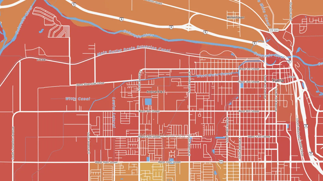 Avenue B and C, AZ Map of Murder Rates
