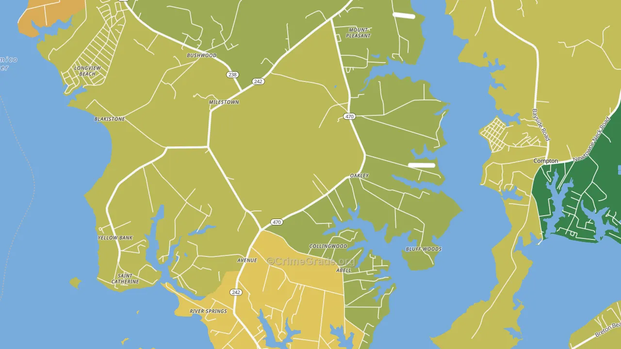 Avenue, MD Map of Murder Rates