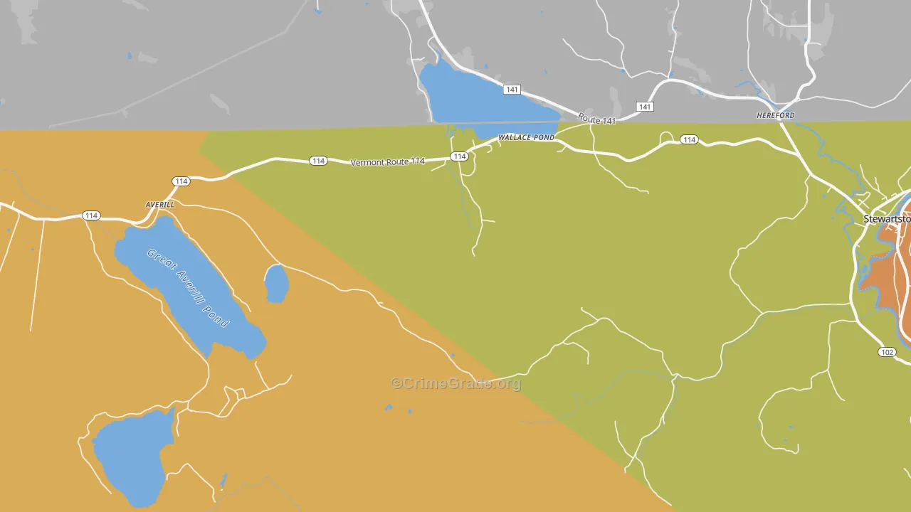 Averill, VT Map of Murder Rates