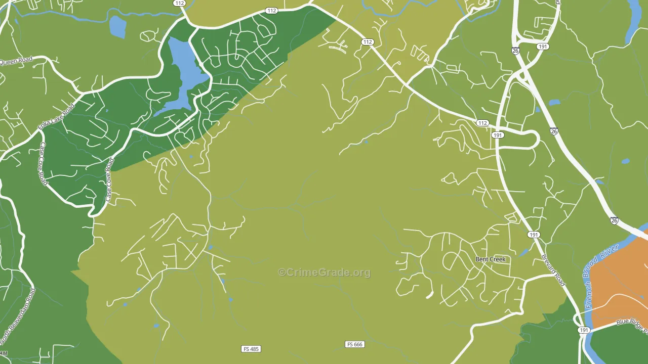 Avery Creek, NC Map of Murder Rates