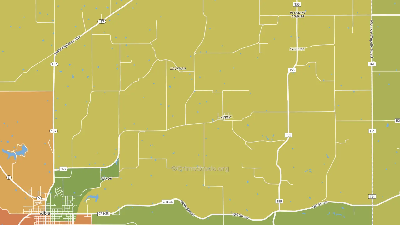 Avery, IA Map of Murder Rates