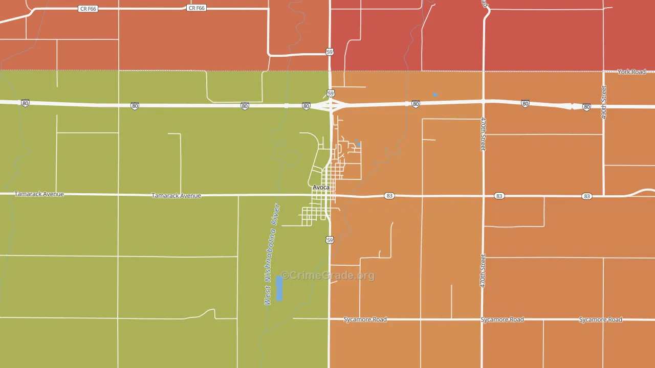 Avoca, IA Map of Murder Rates
