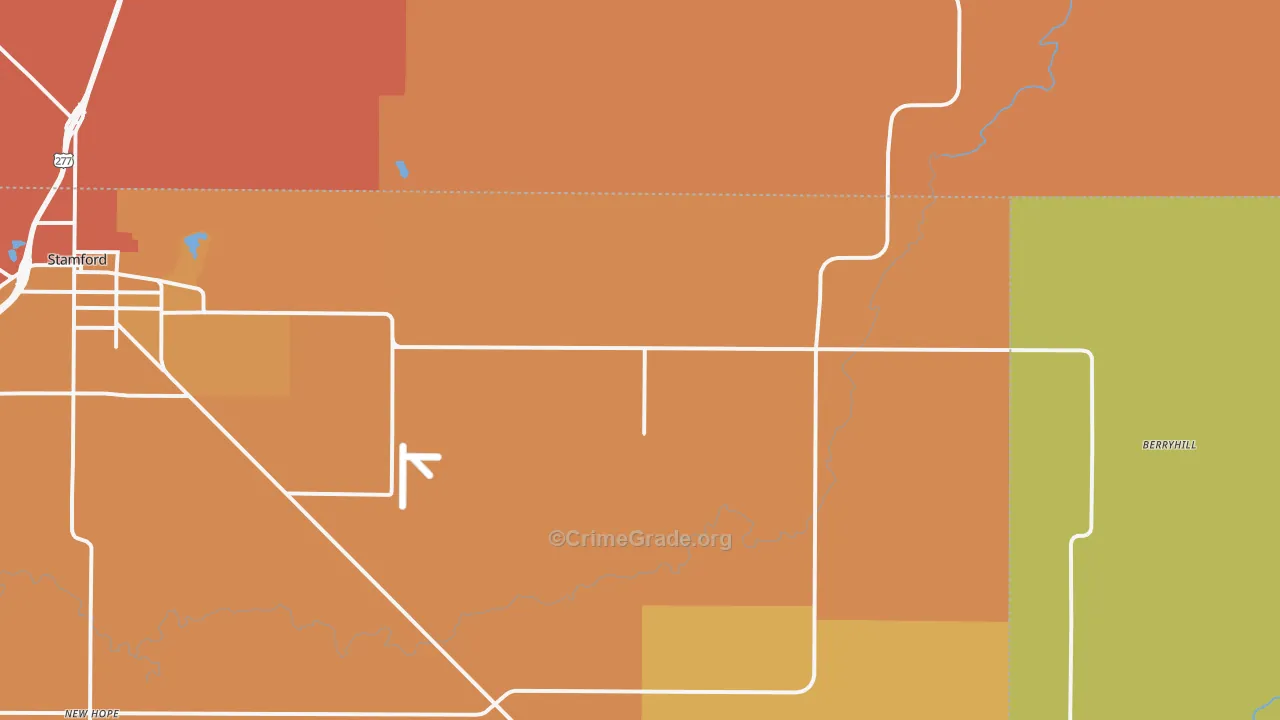 Avoca, TX Map of Murder Rates
