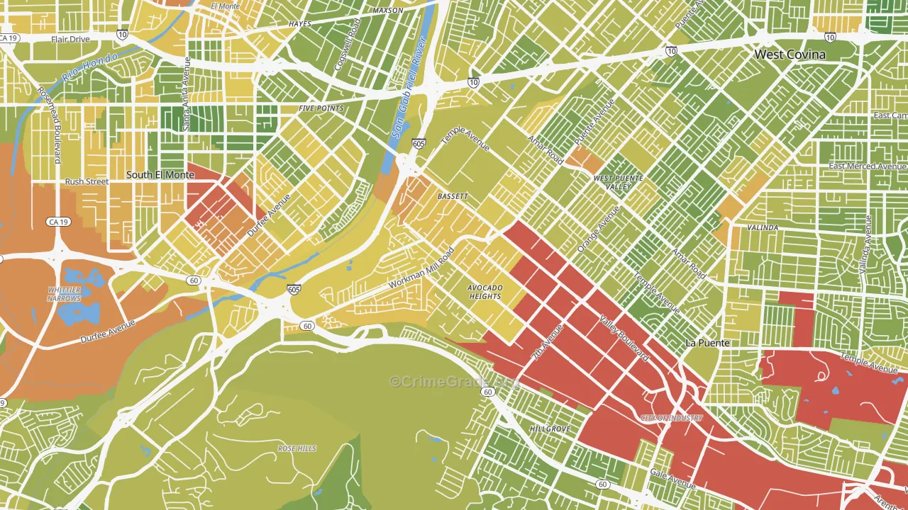 Avocado Heights, CA Map of Murder Rates