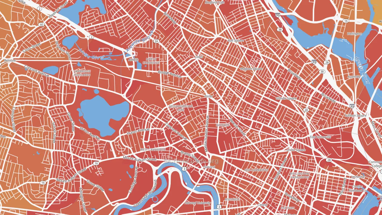 Avon Hill, Cambridge, MA Map of Murder Rates