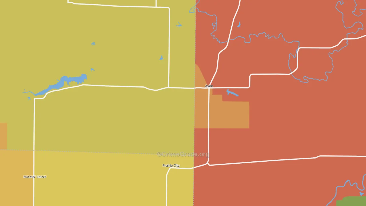 Avon, IL Map of Murder Rates
