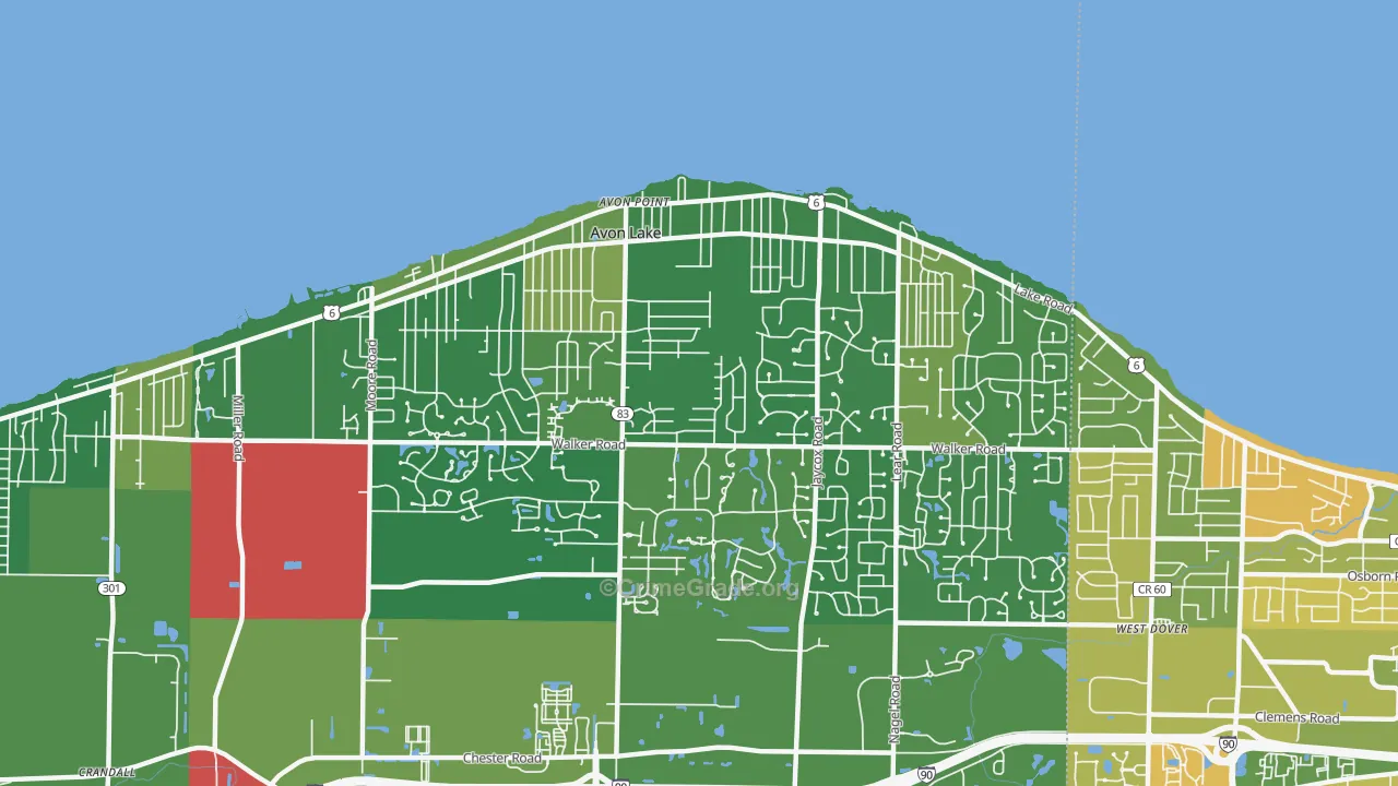 Avon Lake, OH Map of Murder Rates