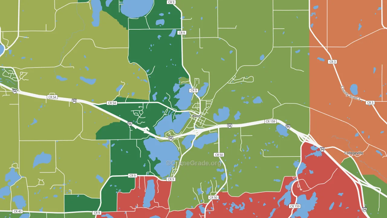 Avon, MN Map of Murder Rates