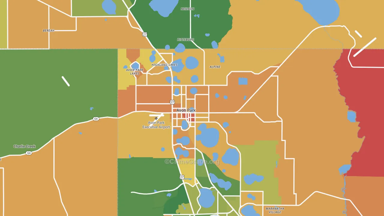 Avon Park, FL Map of Murder Rates