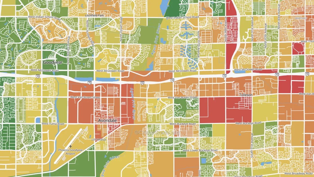 Avondale, AZ Map of Murder Rates
