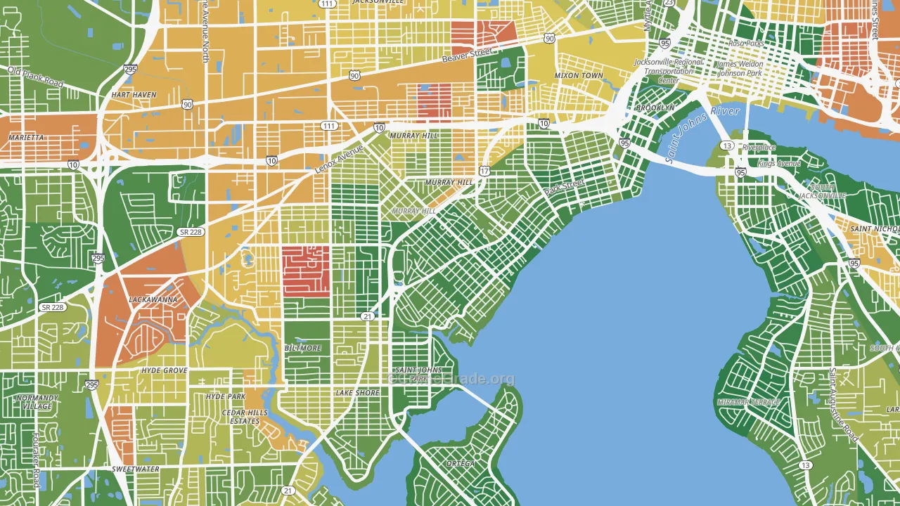 Avondale, Jacksonville, FL Map of Murder Rates