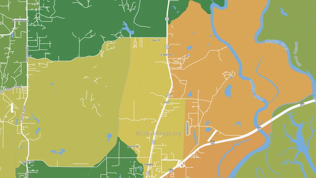 Axis, AL Map of Murder Rates