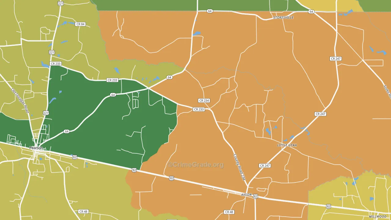 Axson, GA Map of Murder Rates