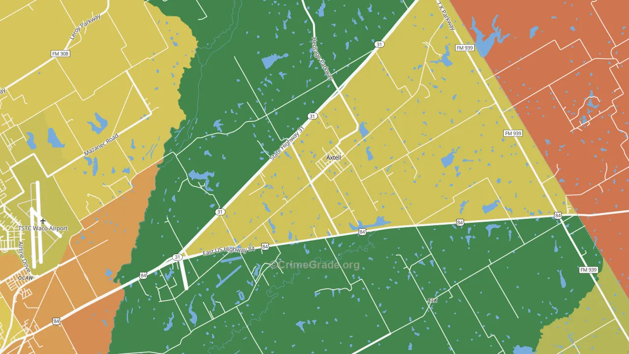 Axtell, TX Map of Murder Rates