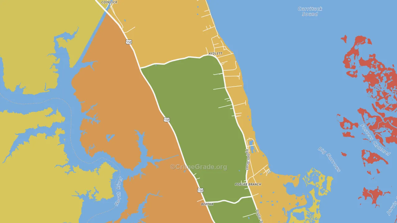 Aydlett, NC Map of Murder Rates