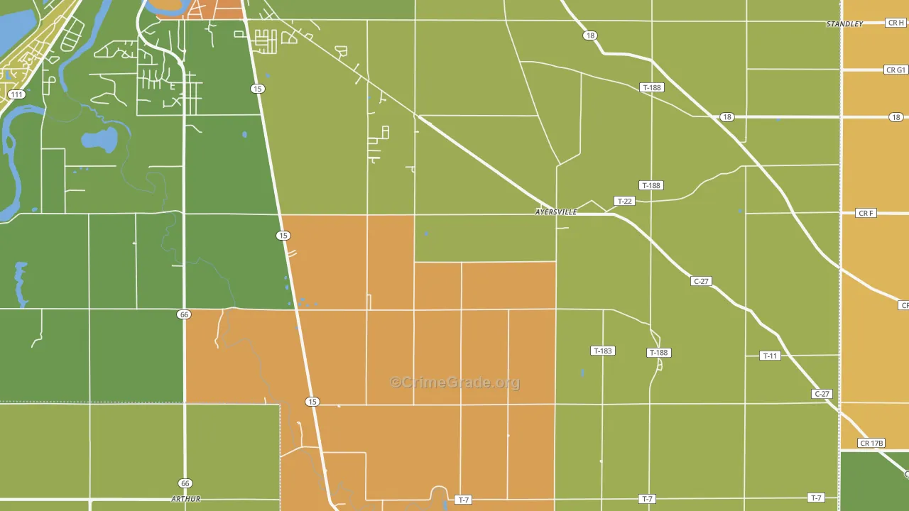 Ayersville, OH Map of Murder Rates