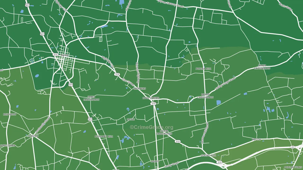 Aynor, SC Map of Murder Rates