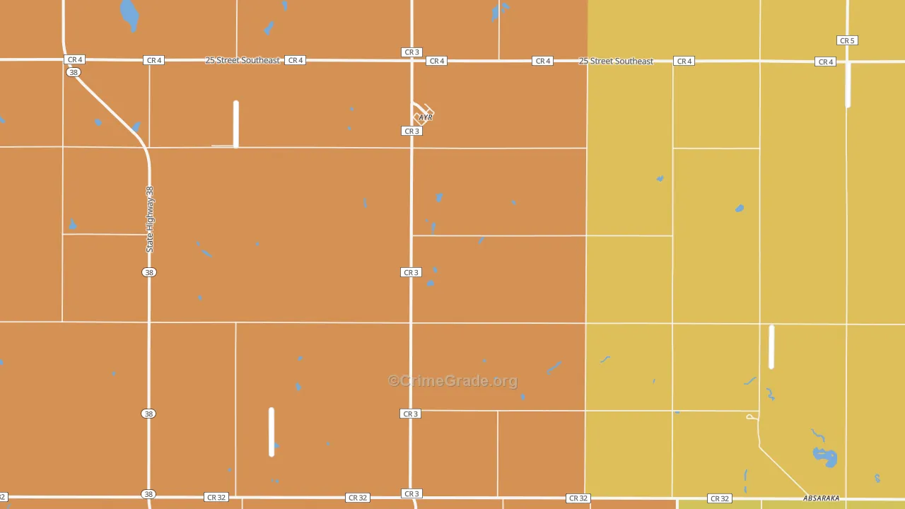Ayr, ND Map of Murder Rates
