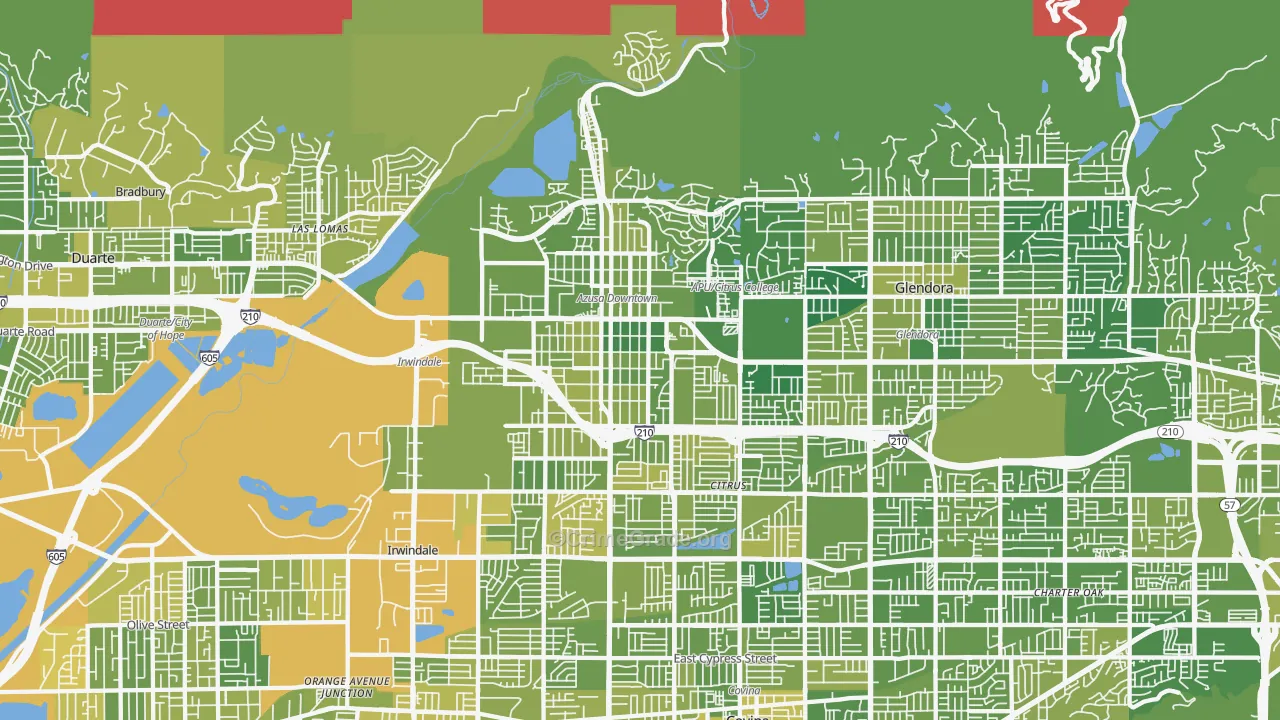 Azusa, CA Map of Murder Rates