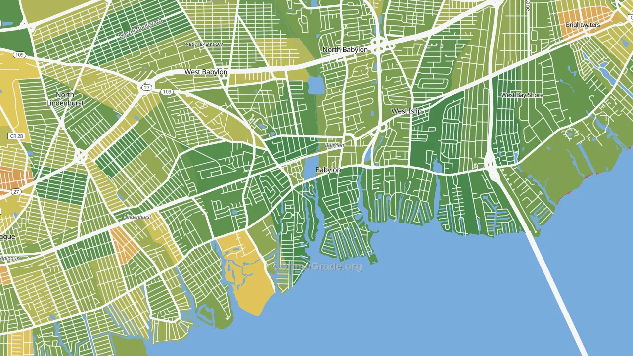 Babylon, NY Map of Murder Rates