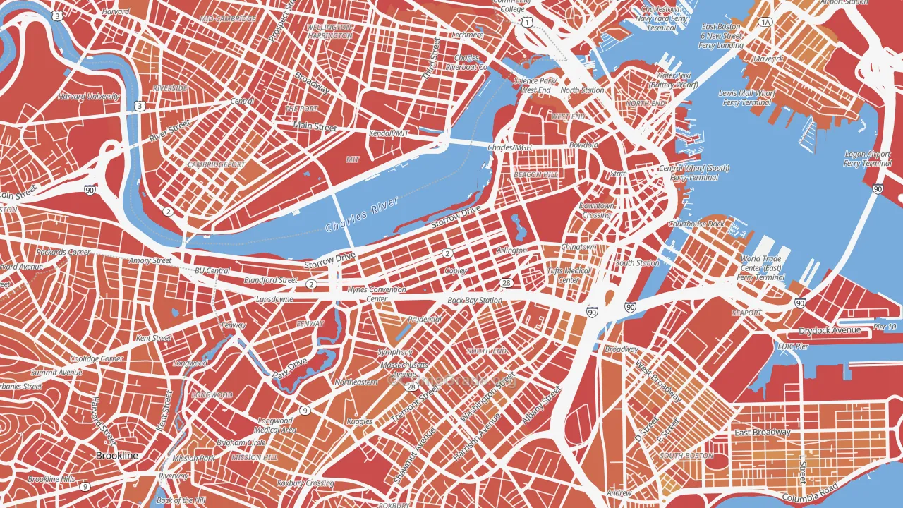 Back Bay, Boston, MA Map of Murder Rates