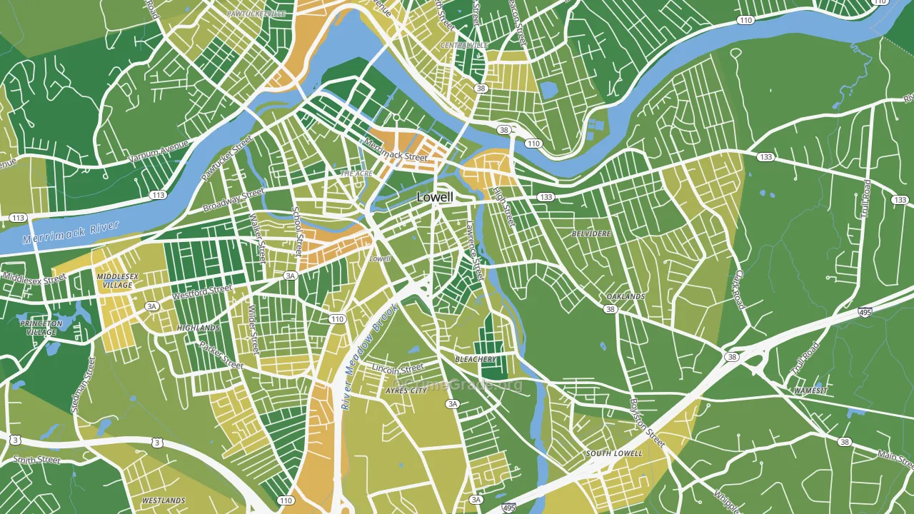 Back Central, Lowell, MA Map of Murder Rates