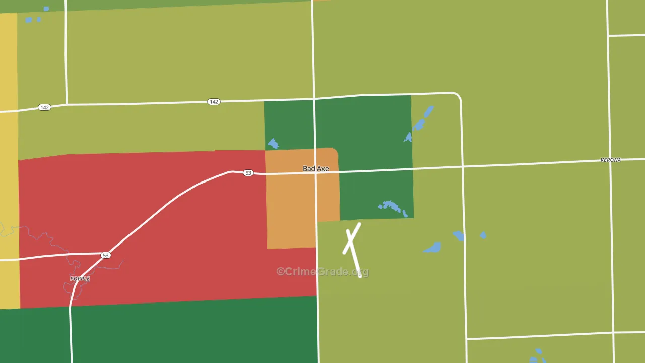 Bad Axe, MI Map of Murder Rates