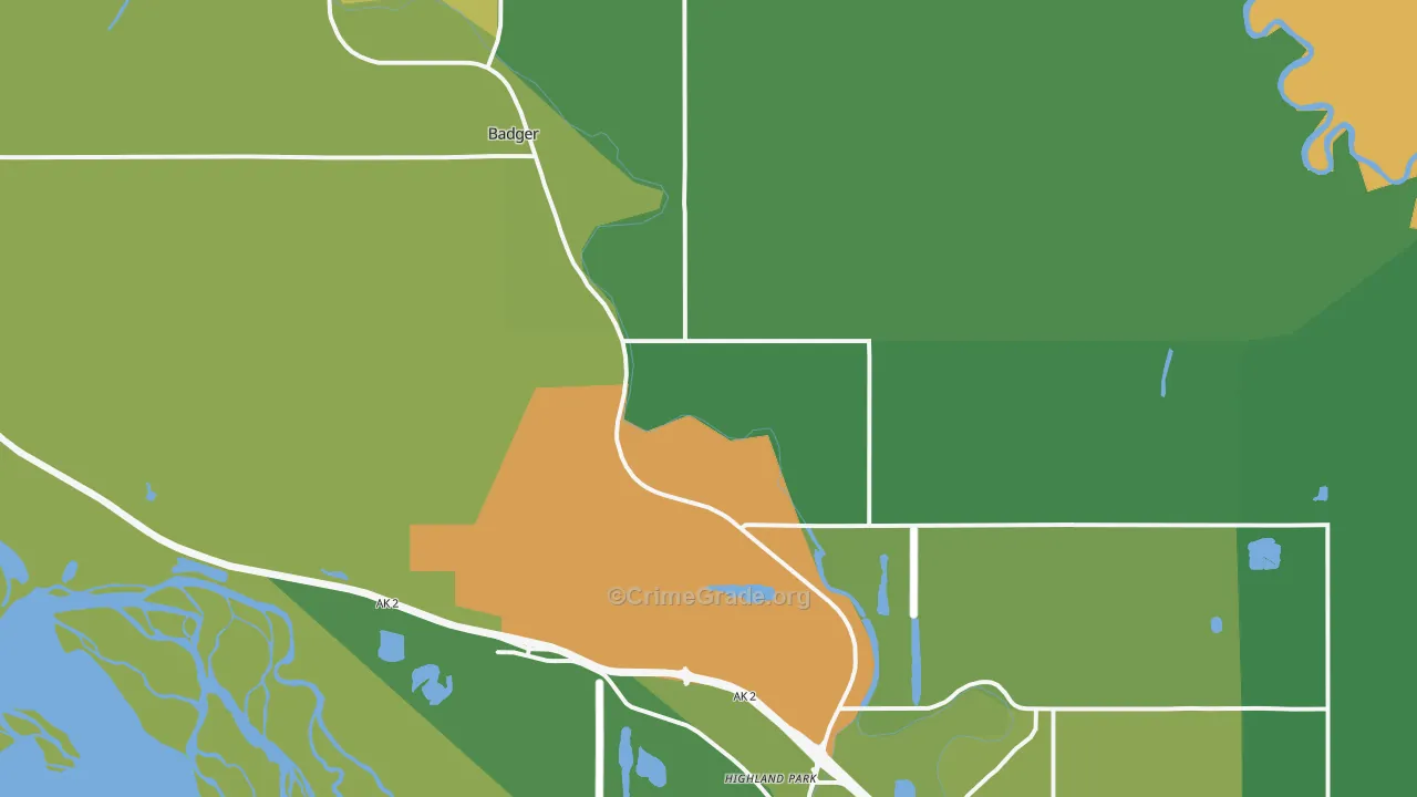 Badger, AK Map of Murder Rates